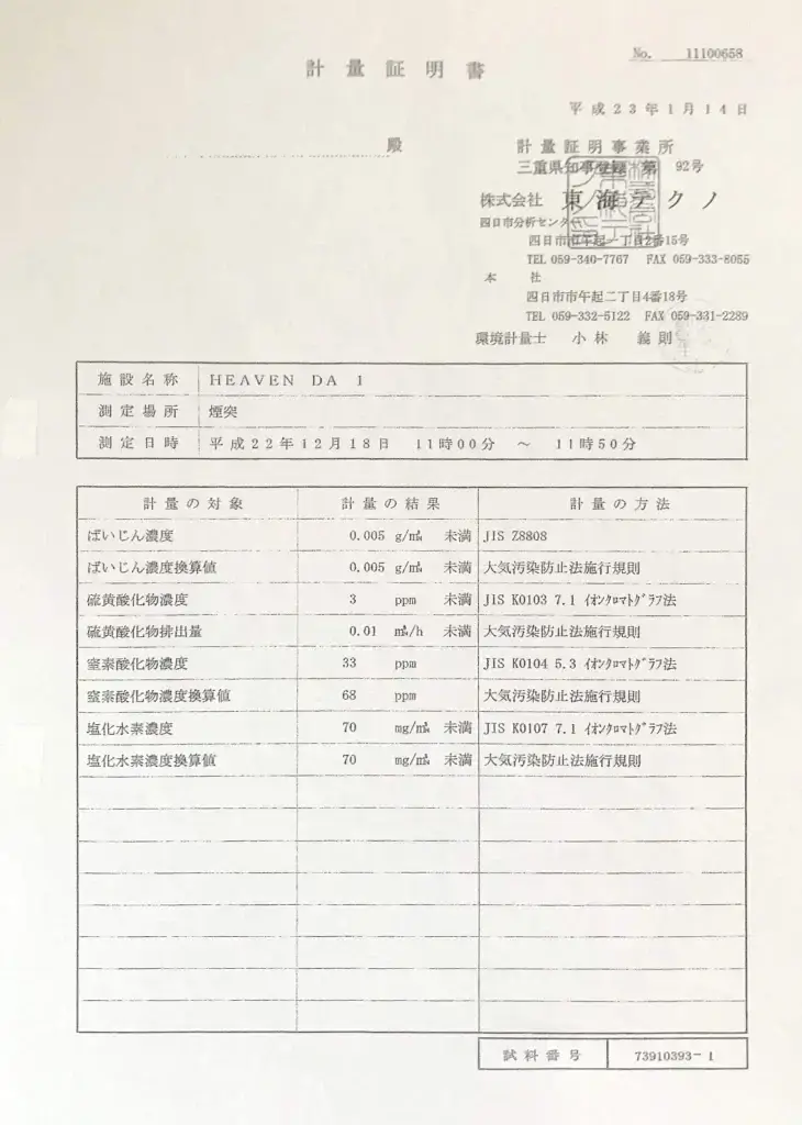 分析測定記録 4